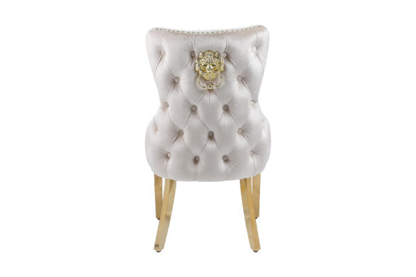 Victoria Cream Gold Dining Chair - AR Furnishings