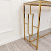 Geo Gold Console Table with Polar White Sintered Top - AR Furnishings