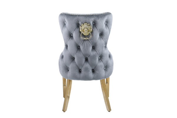 Victoria Grey Gold Dining Chair - AR Furnishings