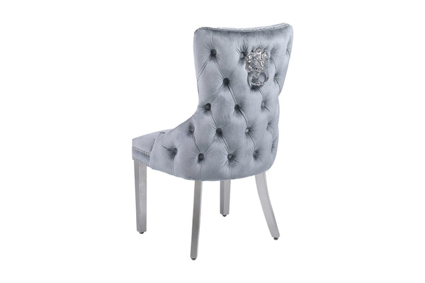 Victoria Grey Silver Dining Chair - AR Furnishings