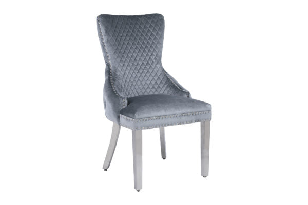 Victoria Grey Silver Dining Chair - AR Furnishings