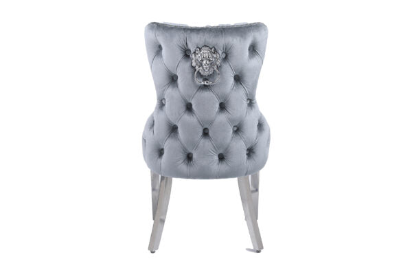 Victoria Grey Silver Dining Chair - AR Furnishings