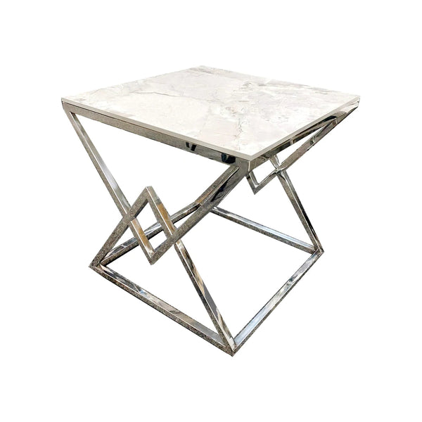 Vesta Chrome Lamp Table - AR Furnishings