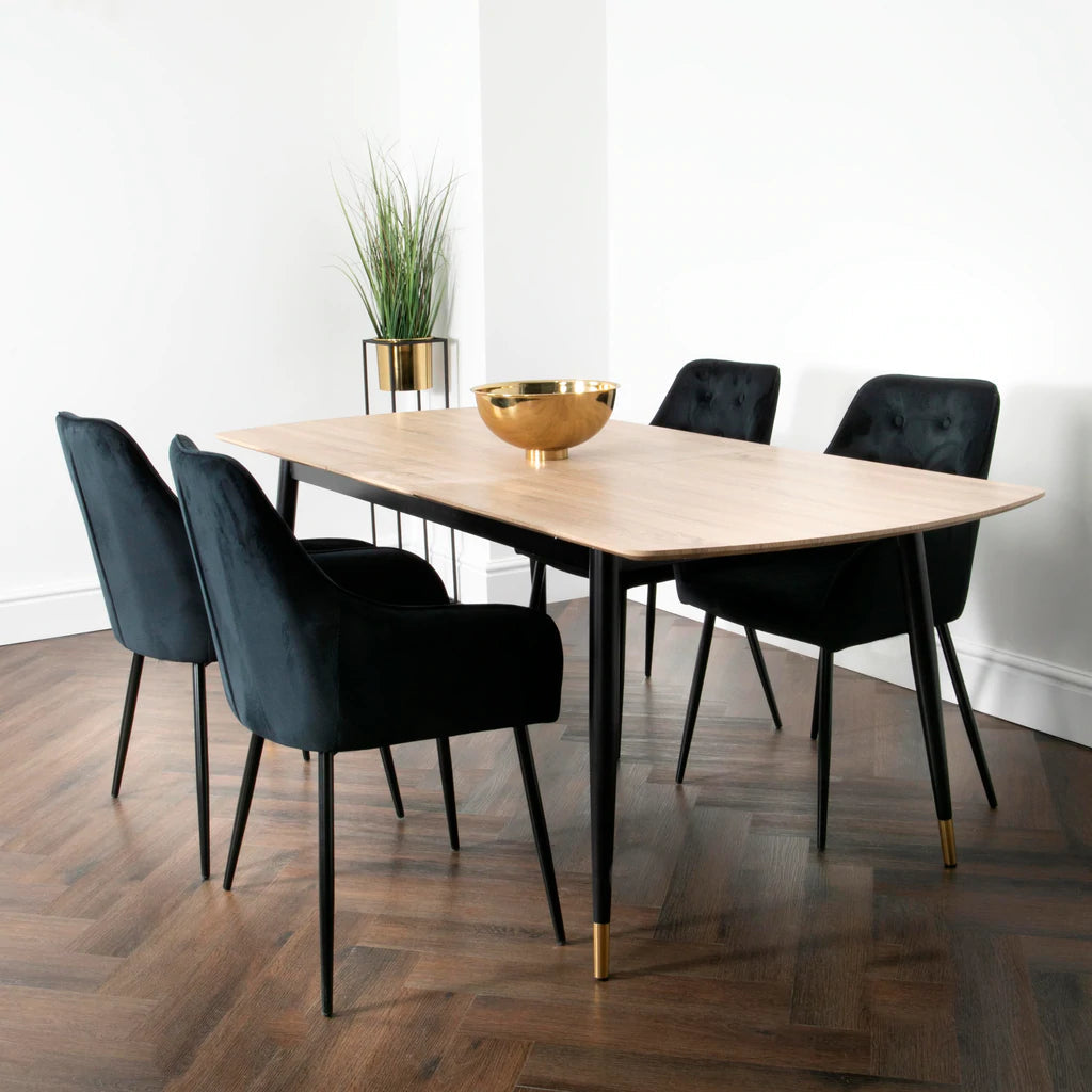 Light Oak Cambridge Dining Table with 6 Chairs - AR Furnishings