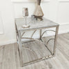 Stella Chrome Lamp Table with Stomach Ash Grey Sintered Top - AR Furnishings