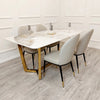 Lucien 180cm Gold Dining Table with Pandora Gold Sintered Stone Top - AR Furnishings