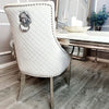 Bentley Dining Chair All Colours with Lion Knocker & Quilted Back - AR Furnishings