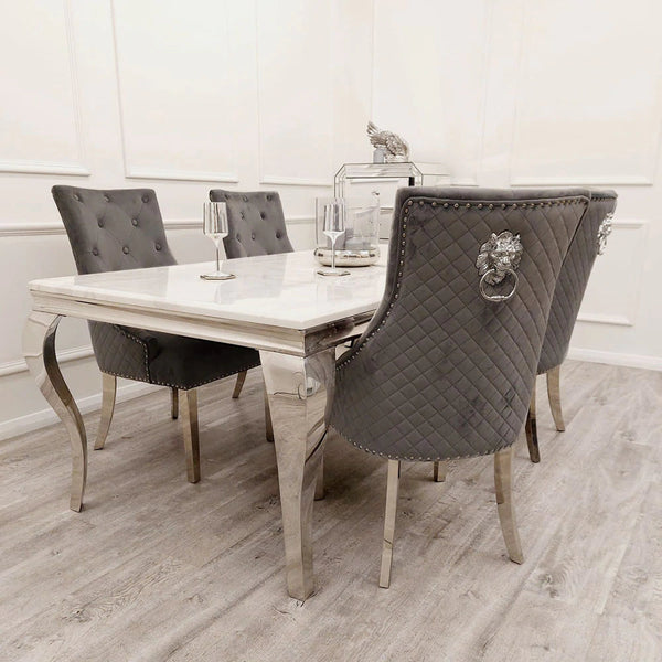 Bentley Dining Chair All Colours with Lion Knocker & Quilted Back - AR Furnishings