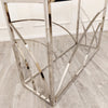 Stella Chrome Console Table with Stomach Ash Grey Sintered Top - AR Furnishings