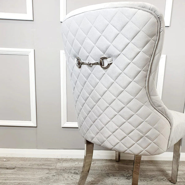 Kate Dining Chair All Colours With Chrome Clasp & Quilted Back - AR Furnishings