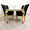 Bentley Gold Dining Chair with Lion Knocker & Quilted Back - AR Furnishings