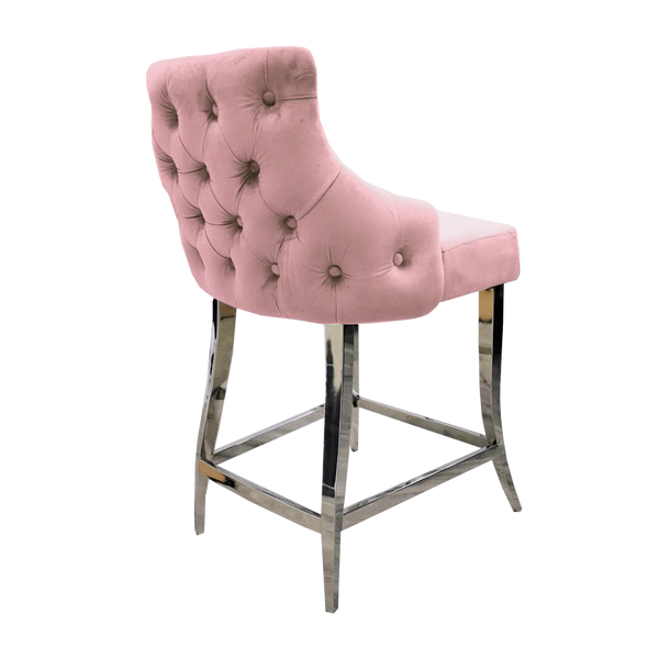 Capri Bar Stool - No Knocker and Buttoned Back - AR Furnishings