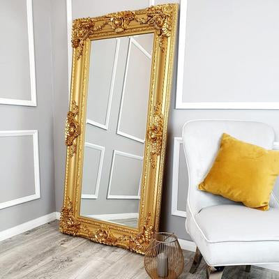 Gold Bevel Louis Carver Mirror In 3 Sizes - AR Furnishings