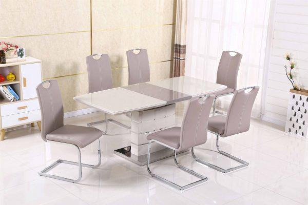 Milan Cappuccino Extending Dining Table Only - AR Furnishings