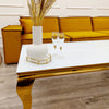 Louis Coffee Table Gold with Glass Top - AR Furnishings