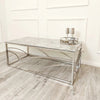 Stella Chrome Coffee Table with Stomach Ash Grey Sintered Top - AR Furnishings