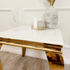 Louis Gold Lamp Table with Glass Top - AR Furnishings