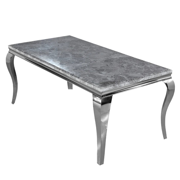 Louis Grey Marble Dining Table Select Size