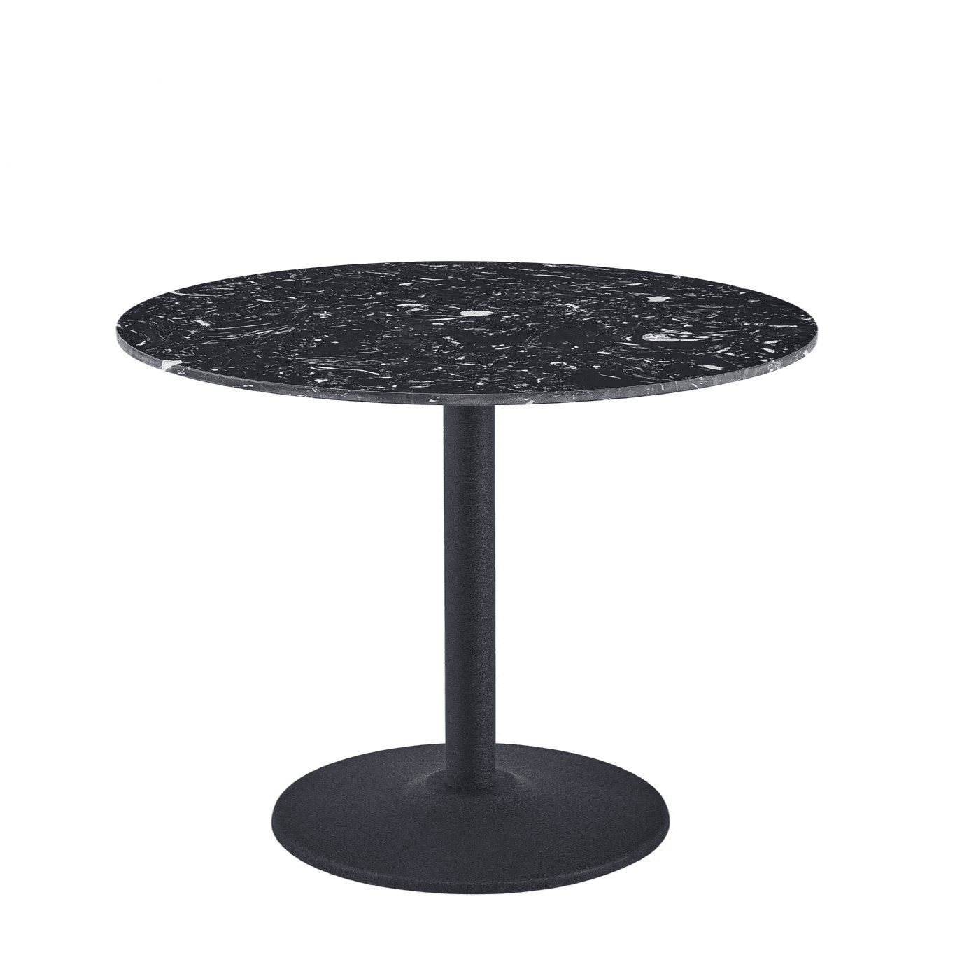 New Black round Marble Dining table black leg-100cm