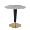 New White round Dining table Gold & Black leg-80cm