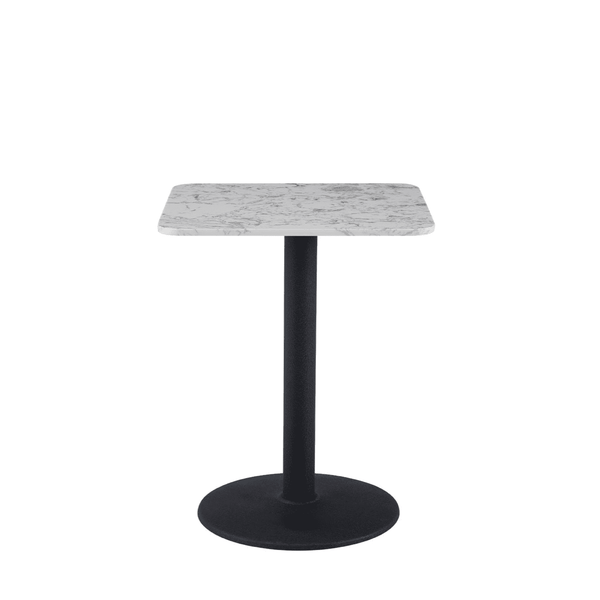 New White Square Pantheon Dining Table Black Leg-60cm